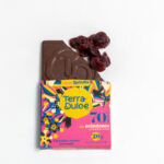 Barra Chocolate 70% Cacao con arandanos 20grs